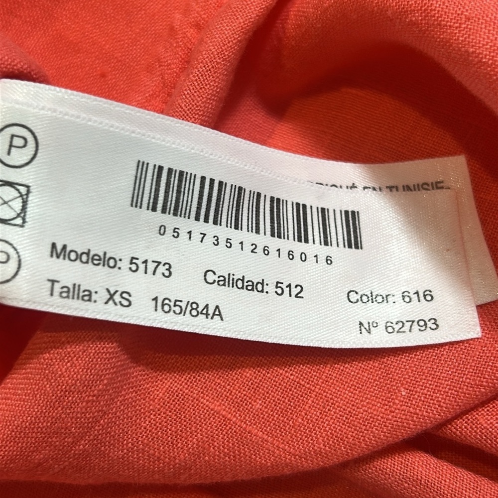 Massimo Dutti Coral Linen Hi Low Tunic Blouse Size XS - Picture 12 of 14